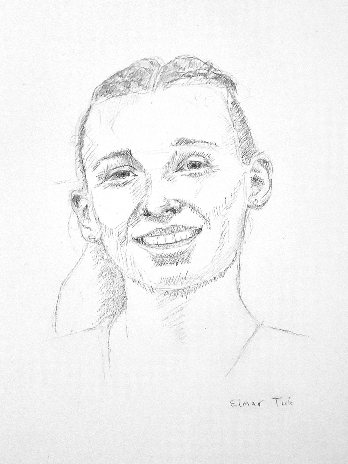 Portrettekening van Femke Bol