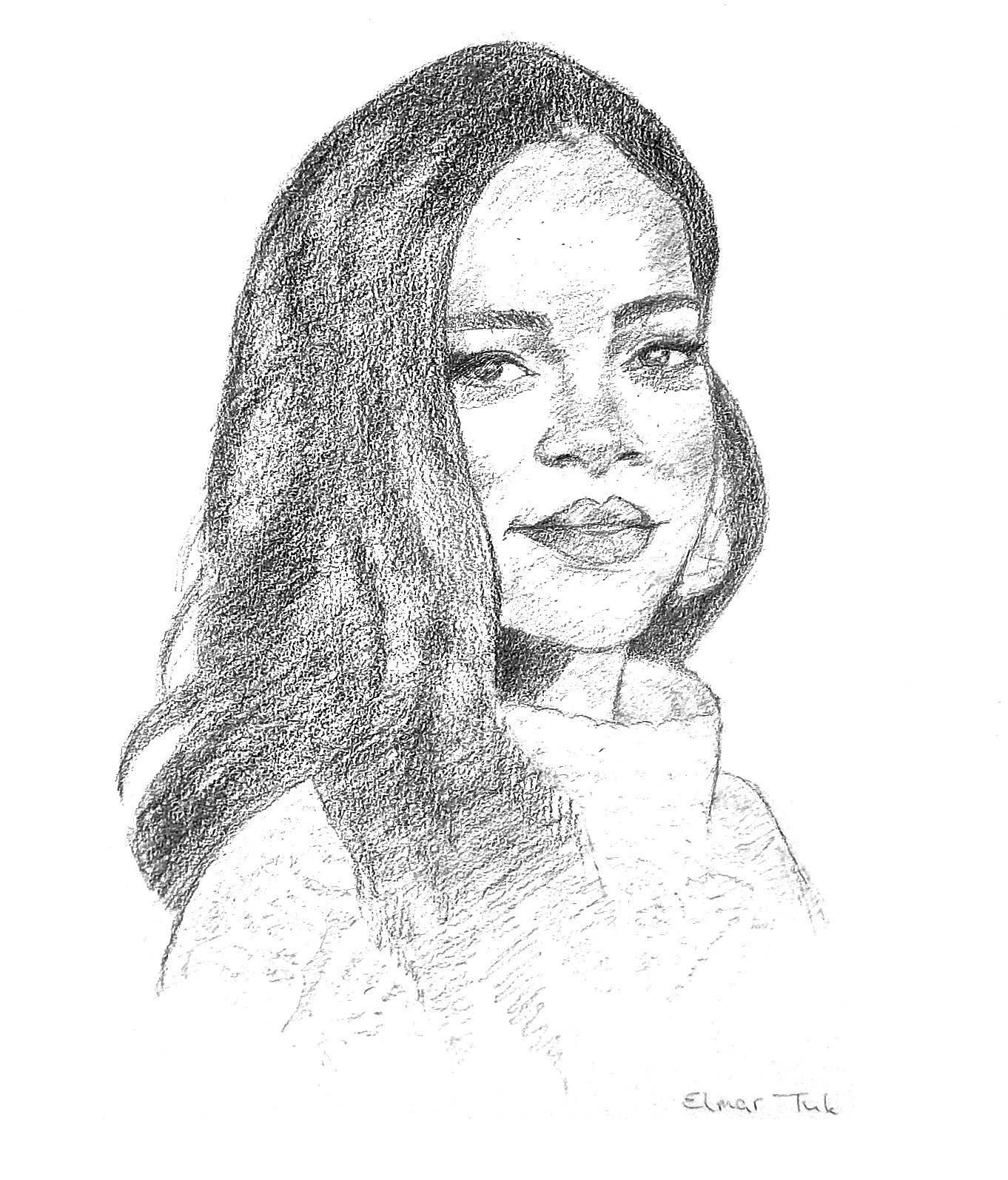 Portrettekening van Rihanna